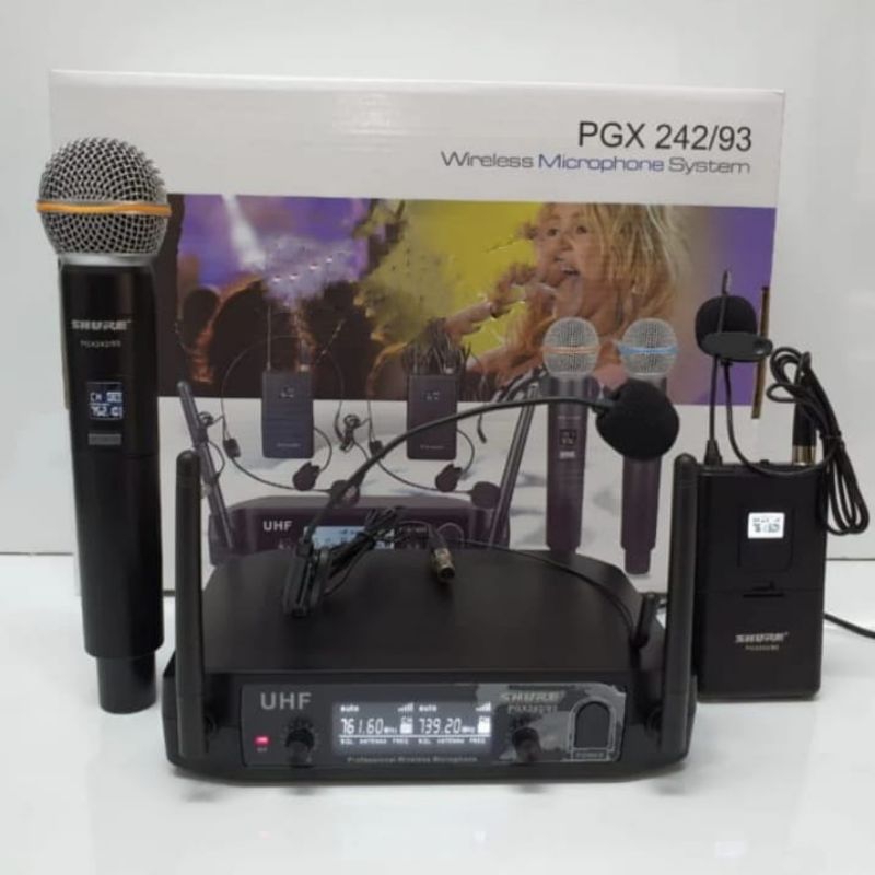 Mic Wireless SHURE PGX 242/93 Handle Headset Clip On PGX 242 93