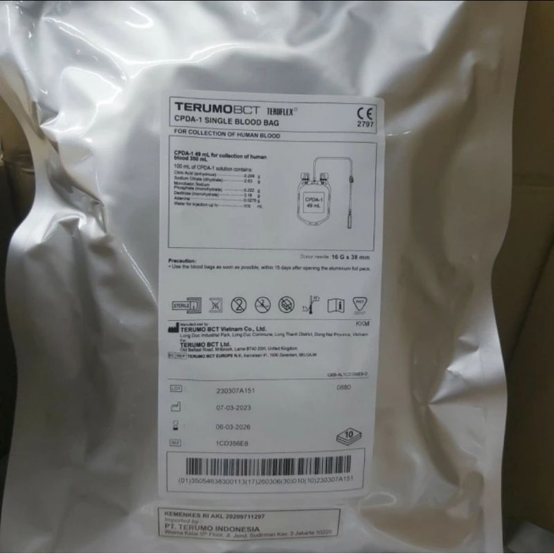blood bag terumo single kantong darah merk terumo 350ml