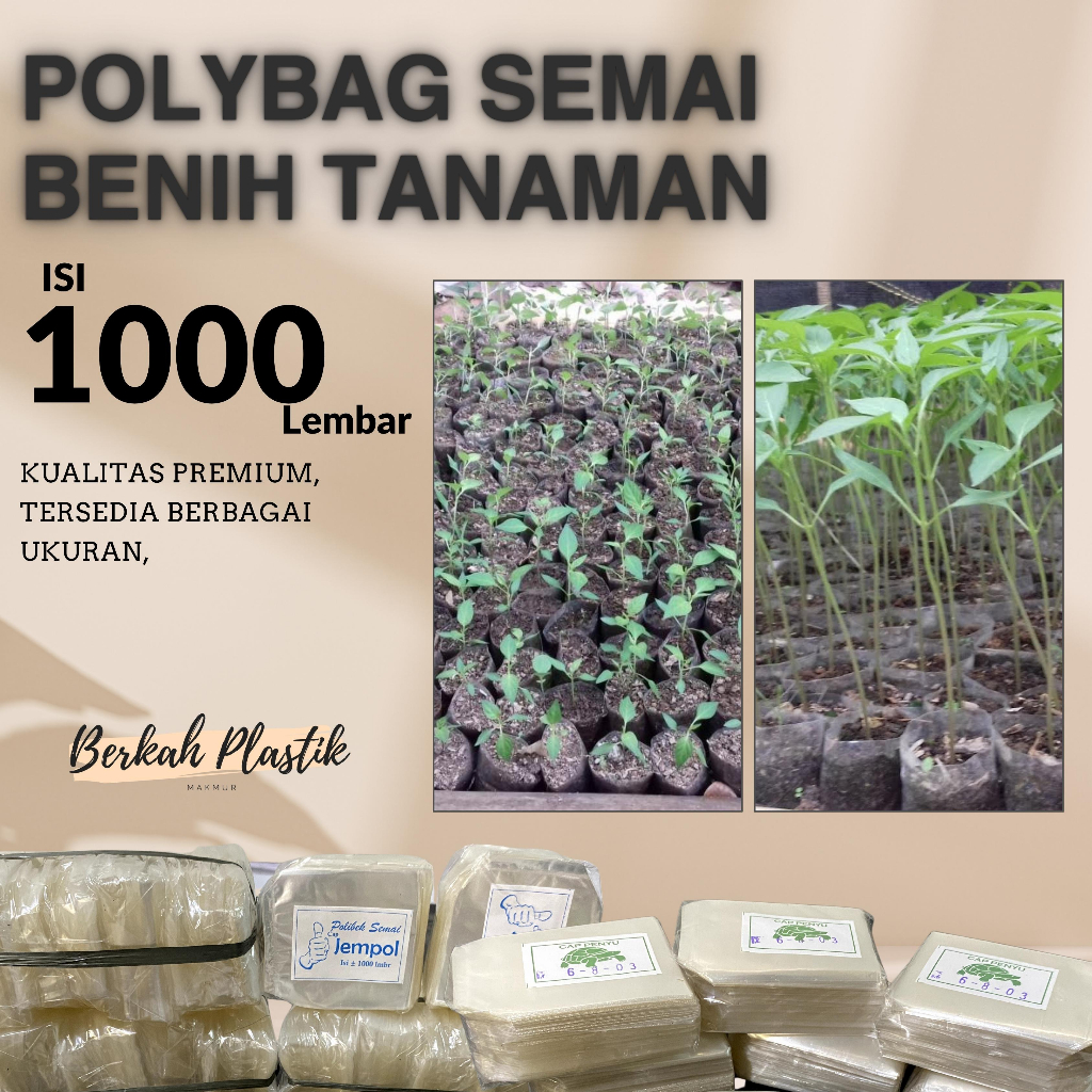 POLYBAG SEMAI BENIH TANAMAN SAYUR CABAI ISI 1000 LEMBAR