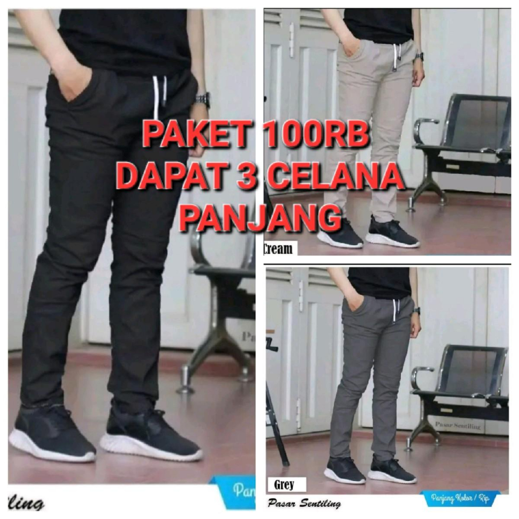 Paket Hemat Celana Panjang 100ribu Dapat 3 PCS