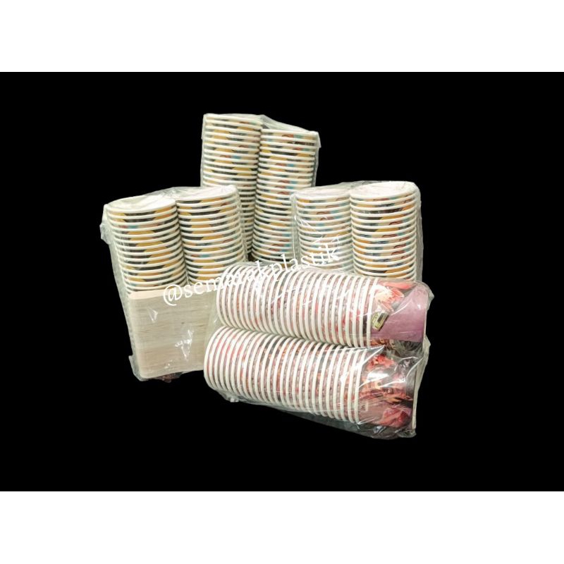 cup kertas ice cream + sendok