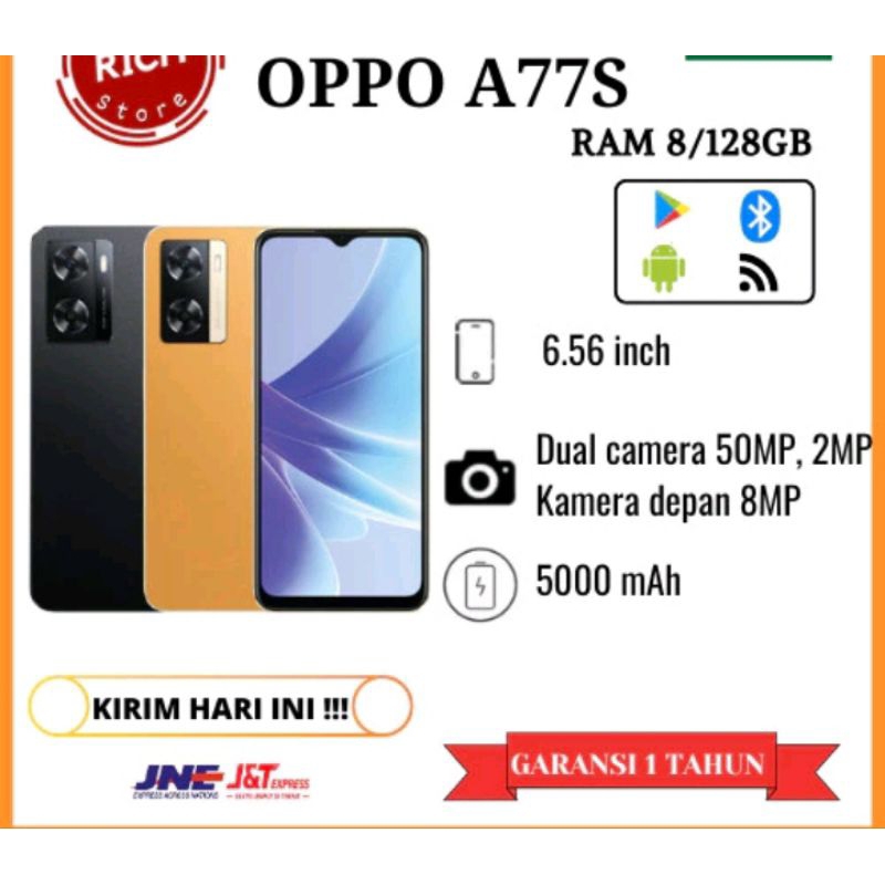 HP Oppo A77S Ram 8/128GB garansi 6 bulan