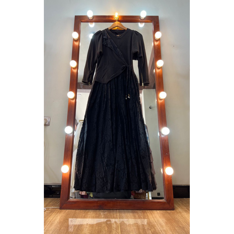 gamis rajut mix brukat SHR