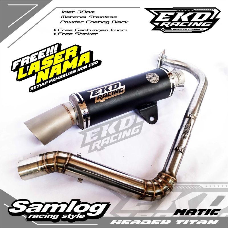 KNALPOT RACING SAMLONG ORIGINAL EKD RACING UNTUK MOTOR AEROX OLD/NEW NMAX VARIO 125/150