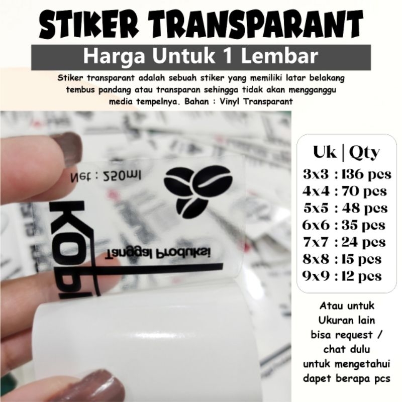 

Stiker Transparant A3+ 1 lembar