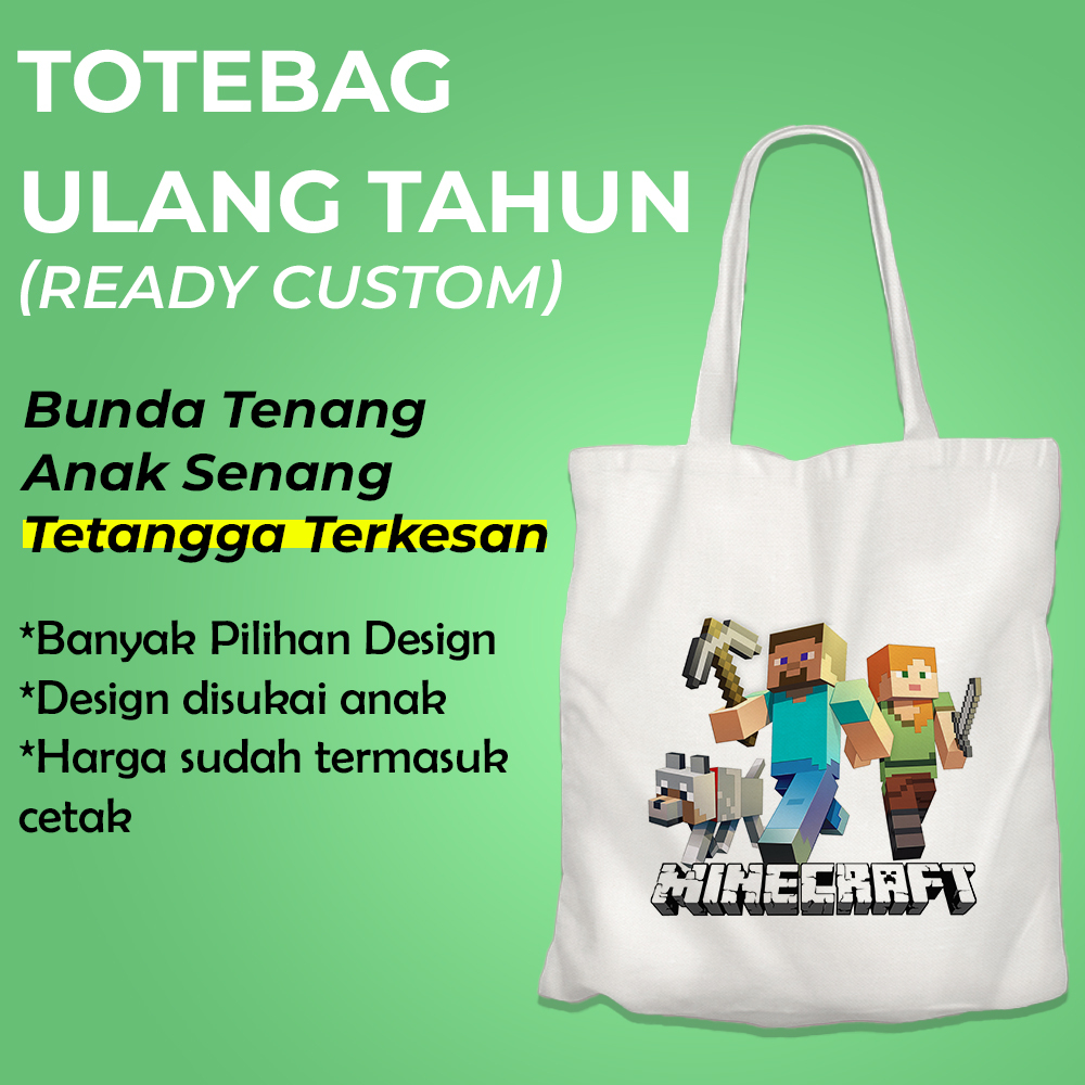 Tas Ultah Goodie Bag Tas Ulang Tahun anak bingkisan anak premium Tote Bag Ulang tahun Anak Cowok Tot