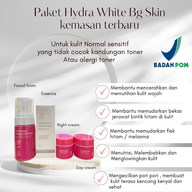 PROMO PAKET HYDRA WHITE BG SKIN BISA REGUEST DENGAN DAY / GANTI SERUM