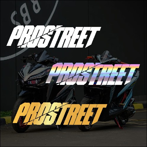 Cutting Sticker - Sticker Prostreet Stiker Motor Mobil Laptop Original Schotlite Timbul Hologram Gol