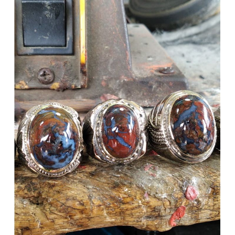Cincin Batu akik pancawarna garut asli natural