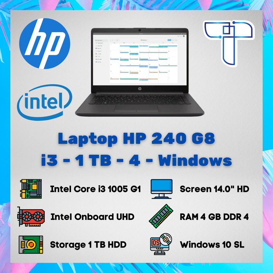 Laptop Notebook HP 240 G8 - i3 - 1 TB - 4 - Windows