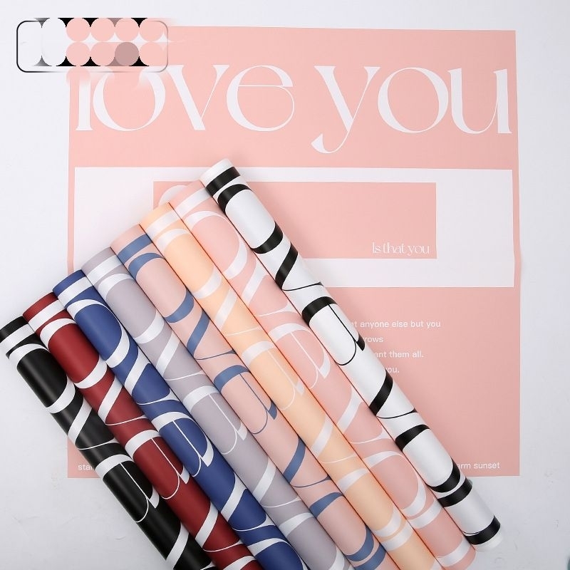 

kertas bunga motif love you