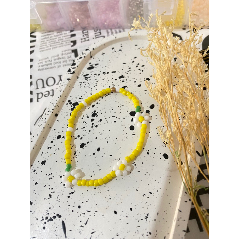 gelang manik butter daisy bracelet | idol gelang manik| gelang manik|gelang manik korea|manik korea|