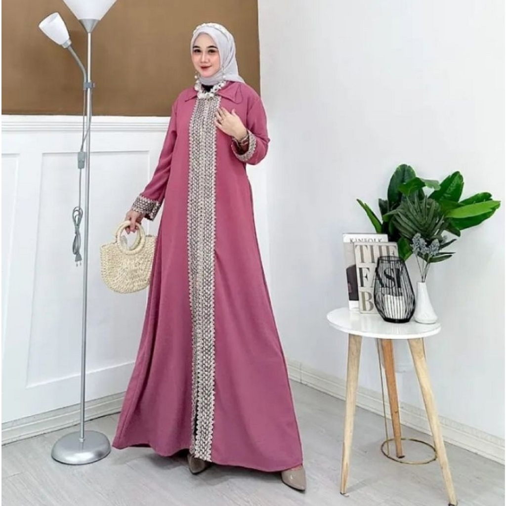 NEW Gamis Abaya Turki Full Renda JUMBO ld 120 BUSUI Kringkle Airflow Premium