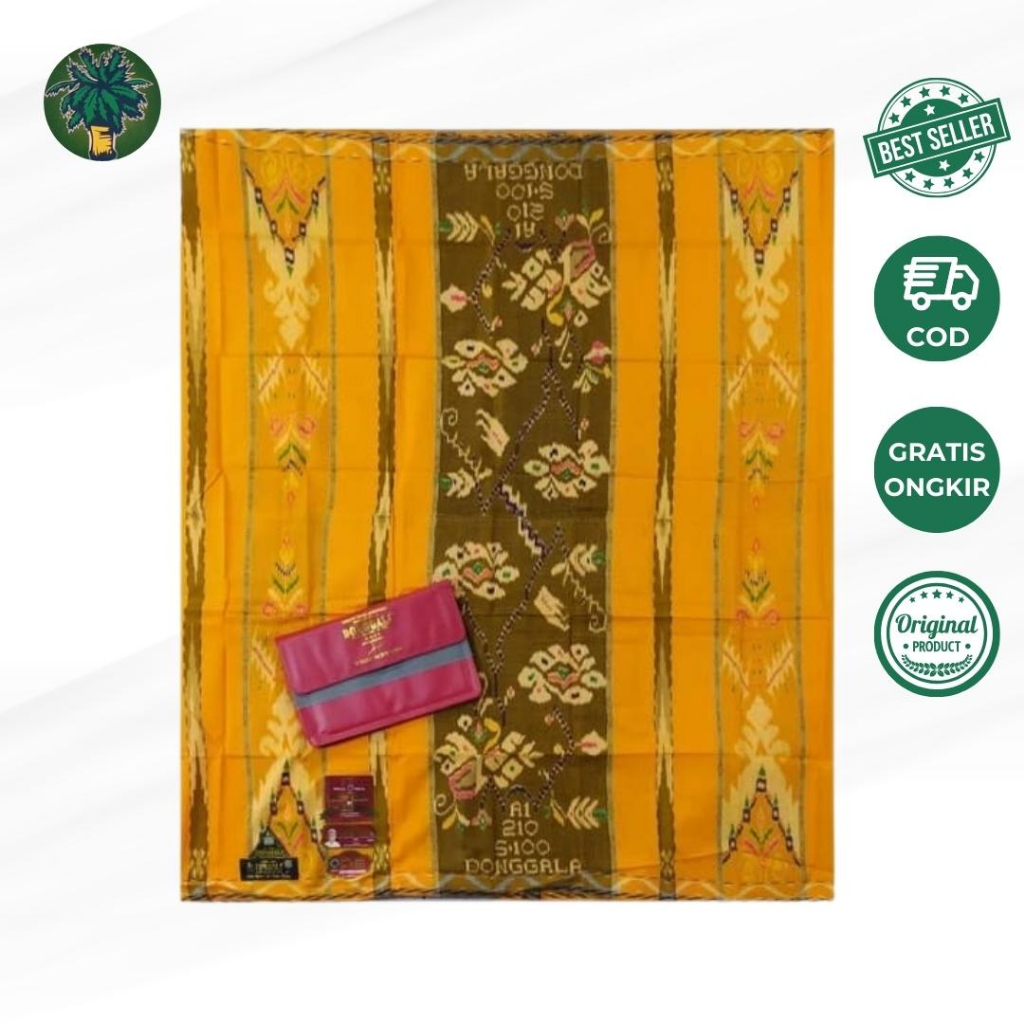 Sarung Donggala Songket S100 Original Asli Full Sutra 100% Asli Produk Donggala