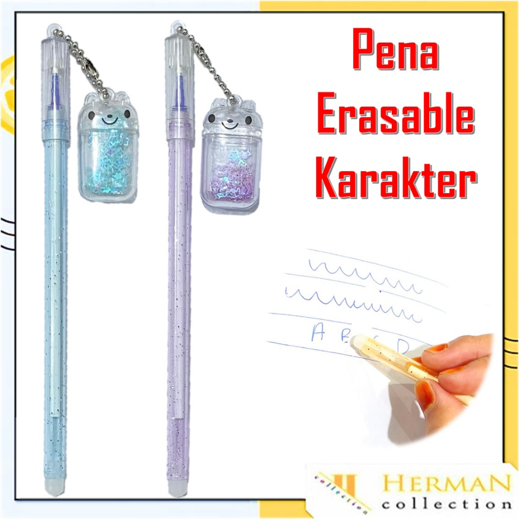 

HC Pulpen Gantungan Beruang Inpods Glitter Lucu Imut Pena Gel Karakter Bear Pen Dapat Dihapus Pulpen Gel Karakter 0.5mm Perlengkapan Sekolah Erasable Gel Pen