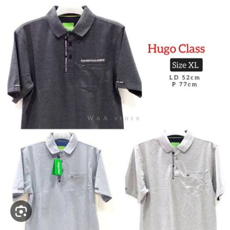 kaos Hugo class kerah biasa/berkerah