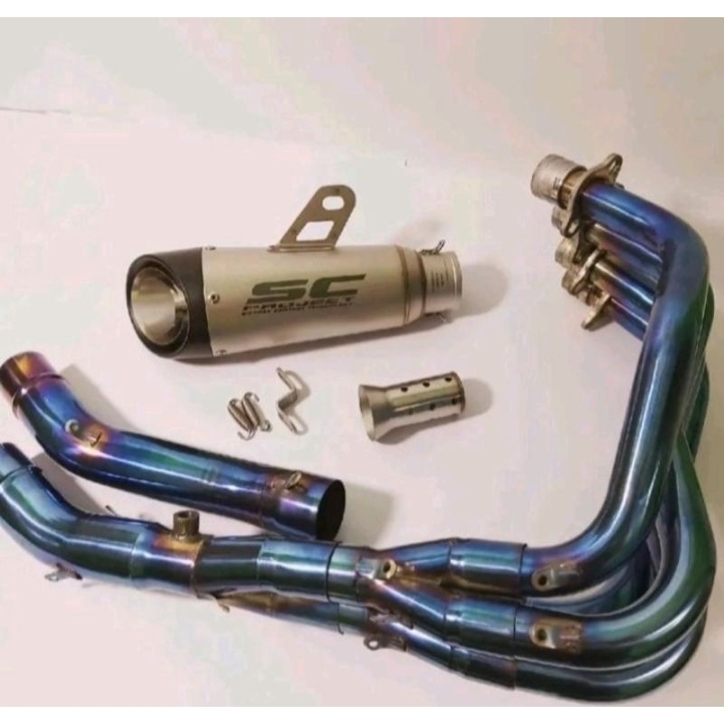 Knalpot Motor Import SC Project S1 for motor ZX25R full set tinggal pasang