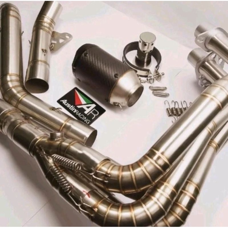Knalpot Import Austin Racing Carbon for motor ZX25R full set tinggal pasang