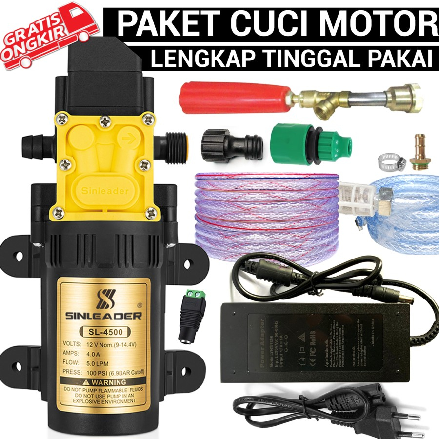 Pomap DC Sinleader SL 4500 Paket cuci motor Ac Steam Mobil Sinleader - Lengkap Tinggal pakai