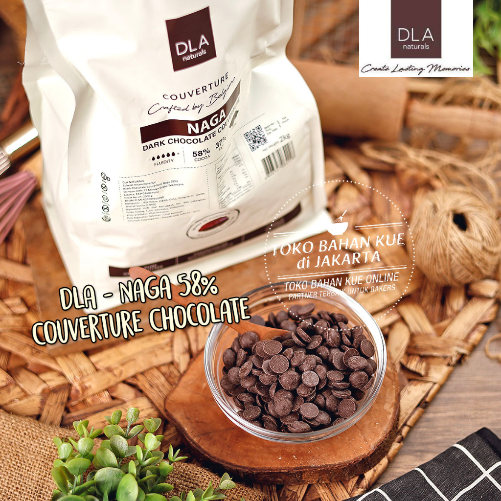 

DLA Naturals – NAGA 58% 500gr Dark Chocolate Couverture Cokelat Baking Cokelat Coin