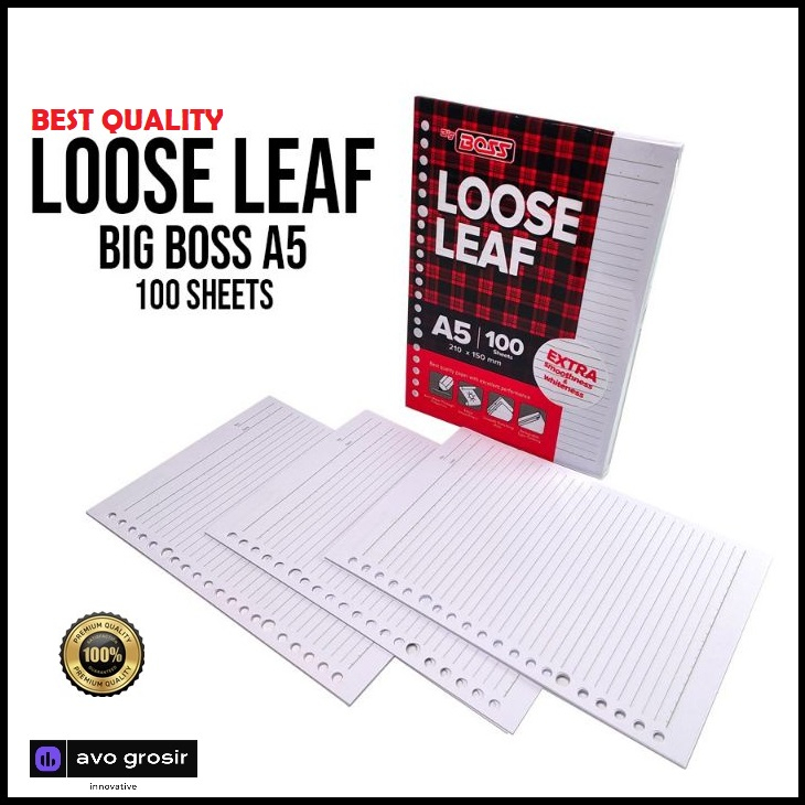 

Kertas Binder Isi File Sekolah Kuliah Loose Leaf A5 Isi 100 Lembar
