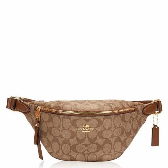 Tas COACH F48740 SIGNATURE Belt Waist Bag CANVAS BROWN