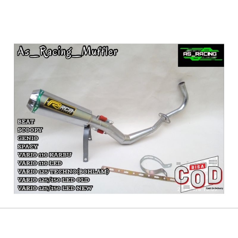 KNALPOT RACING RCB CORONG KAPSUL  FULL CHROME TYPE BEAT,SCOOPY,SPACY,VARIO