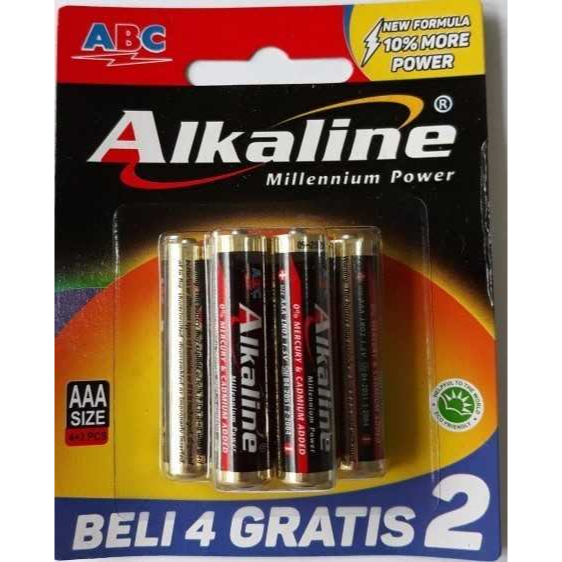 Baterai ABC Alkaline AAA isi 6 pcs 1.5V