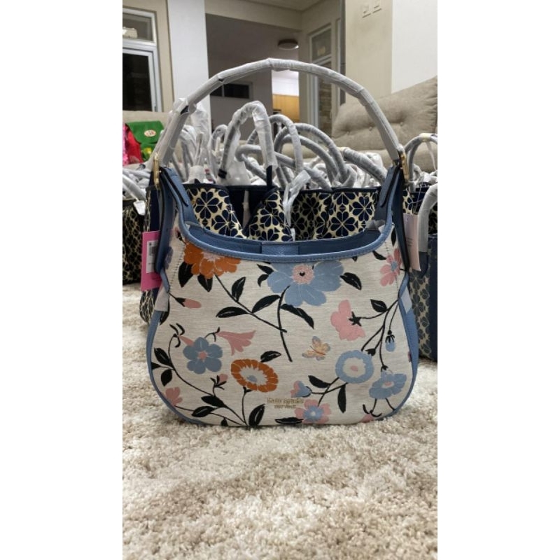 Authentic Original Store Kate Spade Penny floral Jacquard small hobo bag