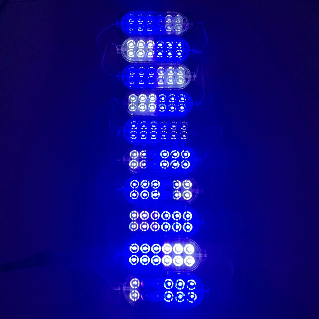 led modul strobo 12 mata ultrasonic 12v-24v kedip 2 warna led kolong mobil truk bus