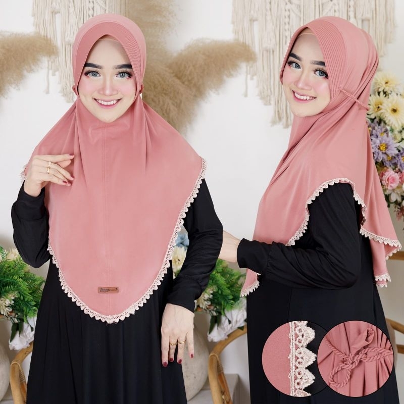 (grosir)Hijab Pahirra Renda  Tali Lonceng Tambang--Bergo instan--bergo zersy premium-kerudung tali o