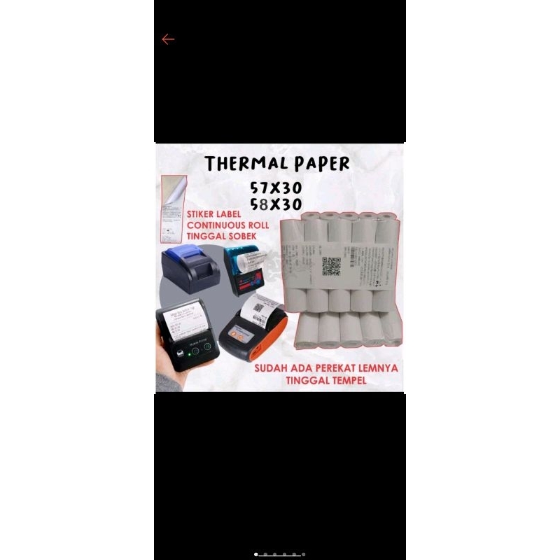 

Kertas Thermal Stiker Label UK.58/57x30 isi 10 pcs