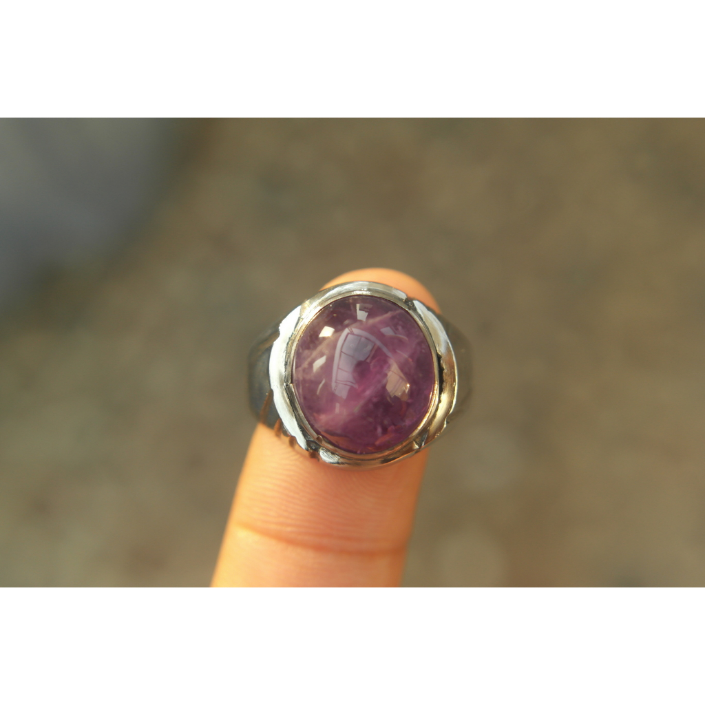 Natural Kecubung Ring Monel 8 Kode M167