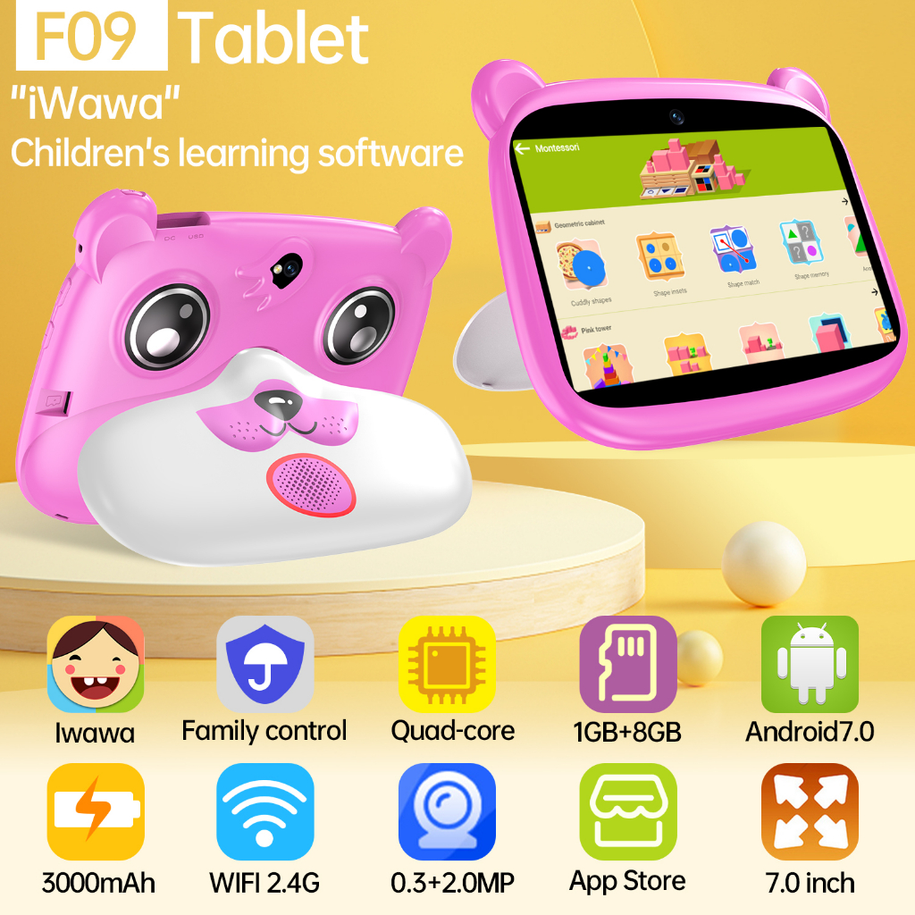 【Bisa COD】HD Kids Tablet 7.0 Inch Android Tab 2GB+32GB 3000mAh Tablet Anak Anak Tablet Baru Tablet Anak Anak Untuk Belajar Tablet Belajar Anak Sentuh Edukasi Tabletanak Murah
