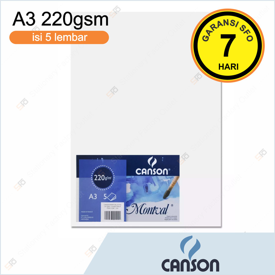 

Canson Montval A3 220g - 5 sheets - SFO Semarang Official
