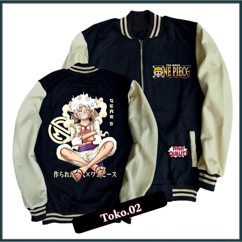 Varsity Baseball Anime One Piece Gear FIFTH || Jaket Varsity Baseball One Piece || Jaket Bomber Vars