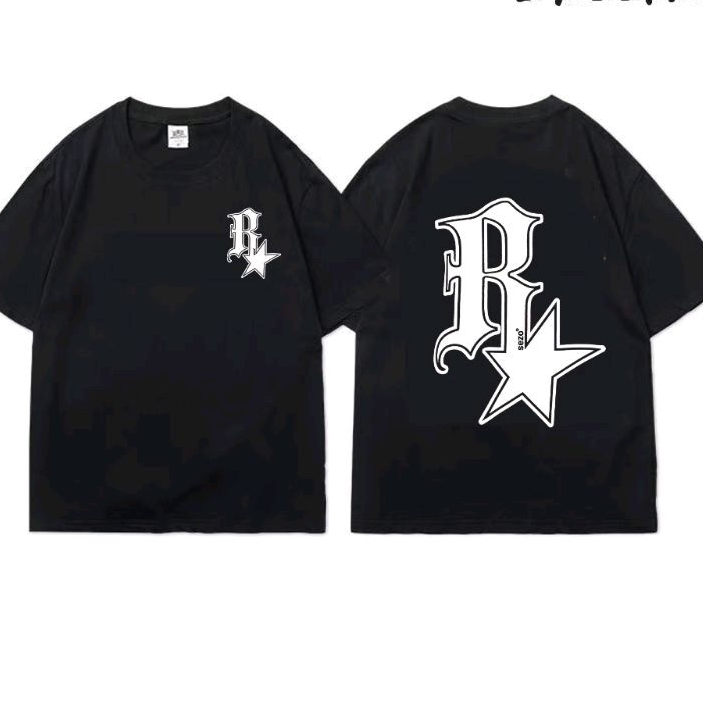 LOGO INISIAL R Baju Kaos Distro Premium Pria Wanita Combed