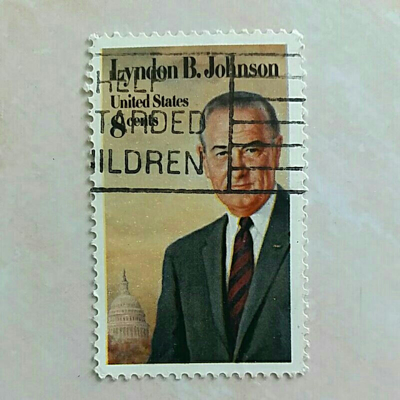 

(AA) Perangko Amerika Serikat 1973 Lyndon B. Johnson Issue - Lyndon B. Johnson (1908-1973), 36th President 8c Used
