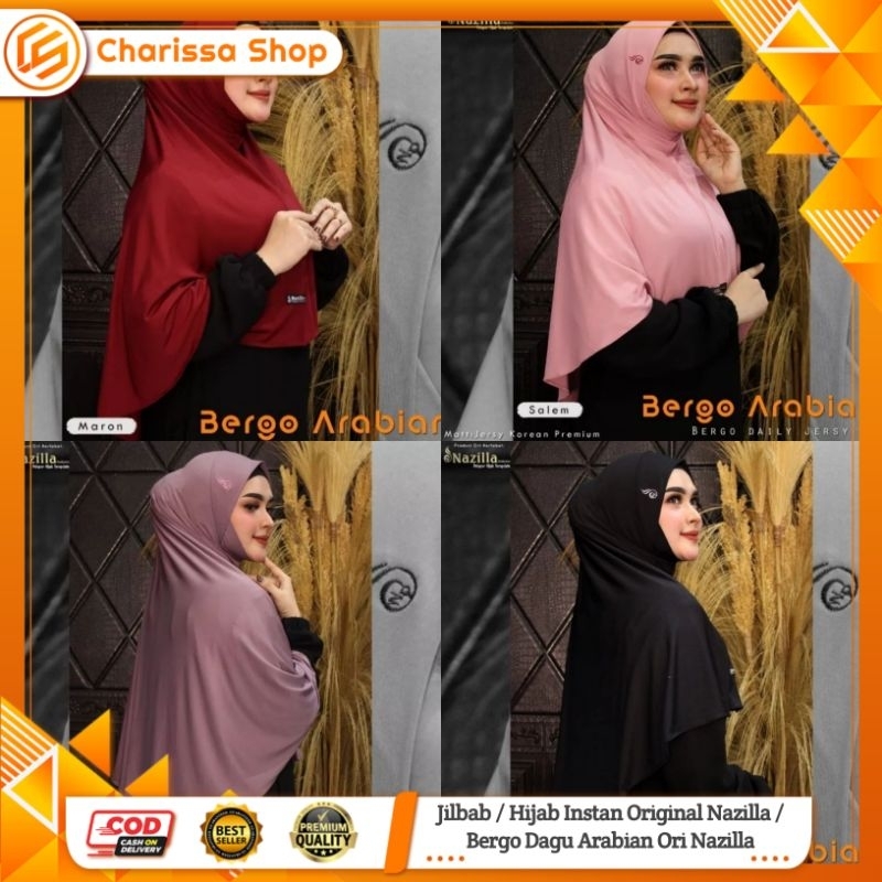 Jilbab / Hijab Instan Original Nazilla / Bergo Dagu Arabian Ori Nazilla