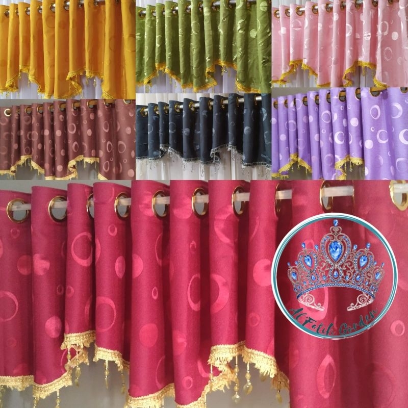 Gorden Poni Pintu Tengah Ruang Tamu Mewah Motif Polkadot