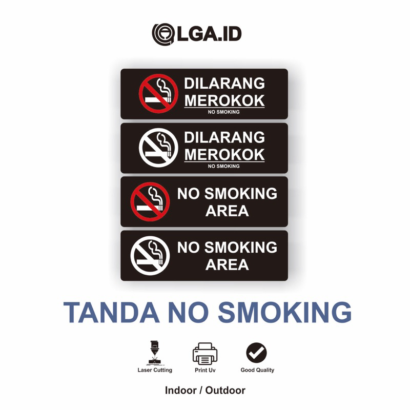 

SIGN AKRILIK NO SMOKING TYPE 1/ LASER CUTTTING/PRINT UV