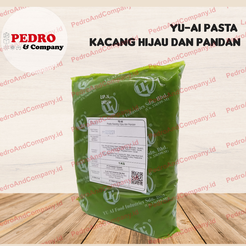 

Yu ai pandan mung bean paste filling 1kg - pasta kacang hijau & pandan