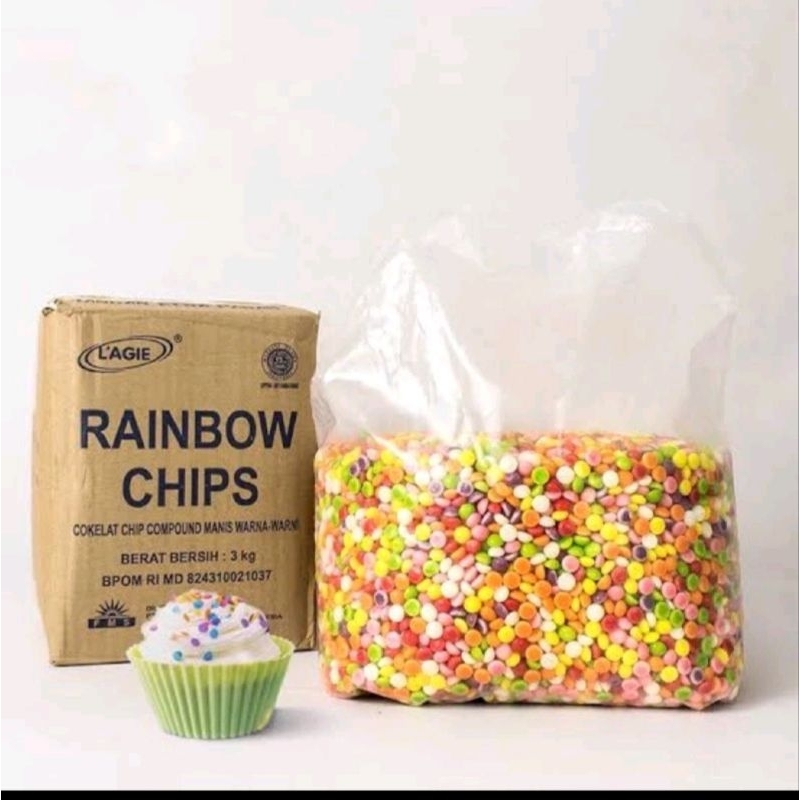 

Choco Chips Rainbow setengah bulat 100gr