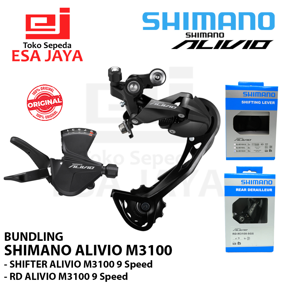 Bundling Shimano Alivio M3100 Shifter RD 9 Speed 9sp Original