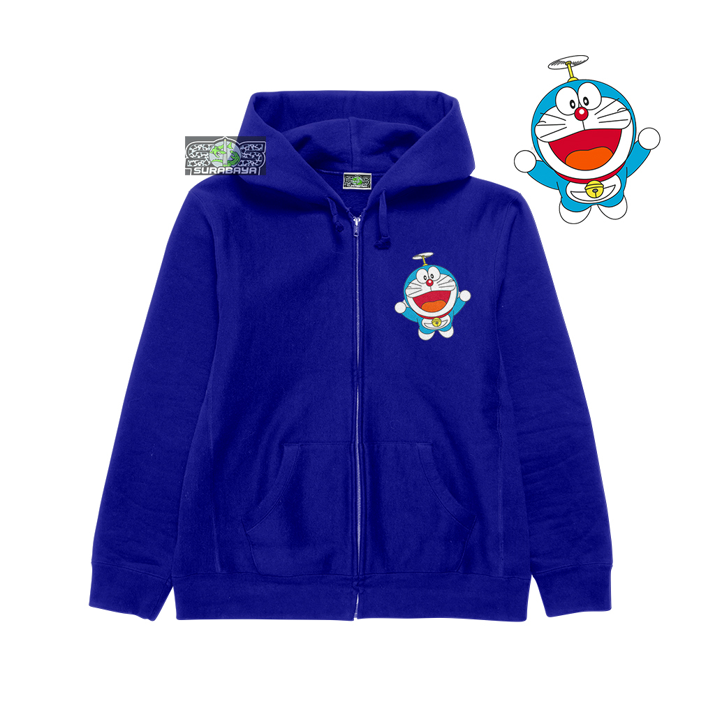 COD Jaket Anak Laki Laki Hoodie Anak Perempuan Polos Zipper Cowok Cewek Motif DORAEMON Usia 3 4 5 6 