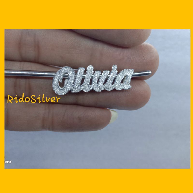 Liontin nama perak tebal gelang ( perak asli murni )