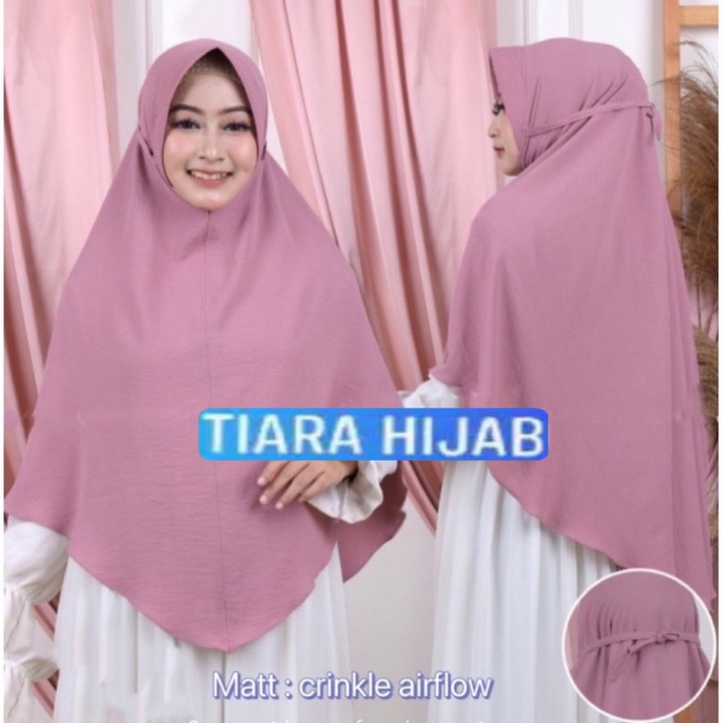 BERGO PET TALI CRINKLE JUMBO XL / JILBAB PET TALI CRINKLE XL / HIJAB INSTAN Santai Sore Hari garis l