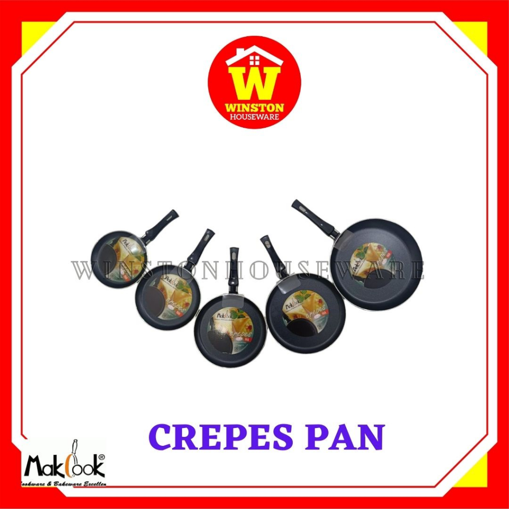 CREPES PAN / WAJAN DATAR / PANCI CREPES / TEFLON CREPES 16 18 20 22 25 CM MERK MAKCOOK