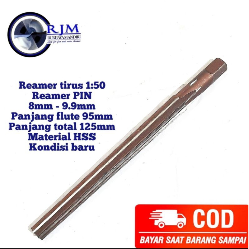 reamer tirus reamer pin 8mm 1:50 hss bukan carbide nachi