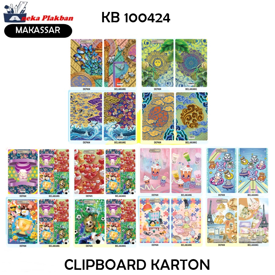 

[PCS] CLIPBOARD KARTON GAMBAR LUCU BATIK UK. FOLIO